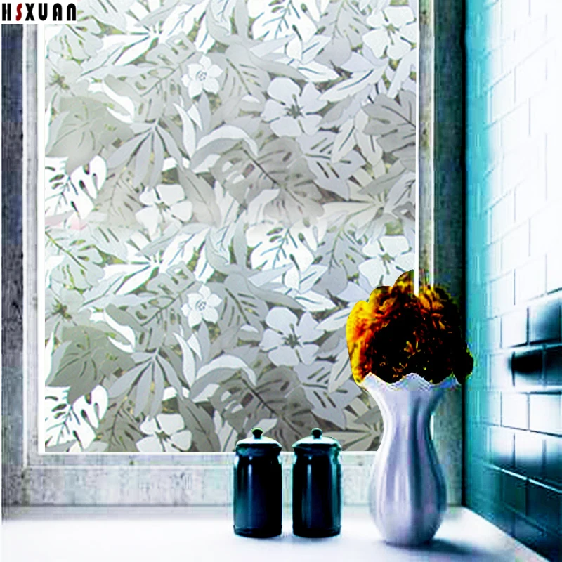 static cling Window insulation Film 60x100cm flower pattern frosted