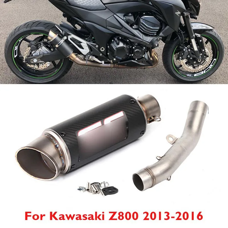 

Slip on Motorcycle Exhaust System Full Pipe Muffler Silencer Tip Pipe Modified Link Connect Pipe for Kawasaki Z800 2013-2016