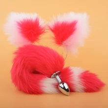 Jouets sexuels pour femmes, queue artificielle en métal, Anus, queue de renard, ensemble d'oreilles, queue, jouets de couple, jeux pour adultes, Bdsm, godemichet anal