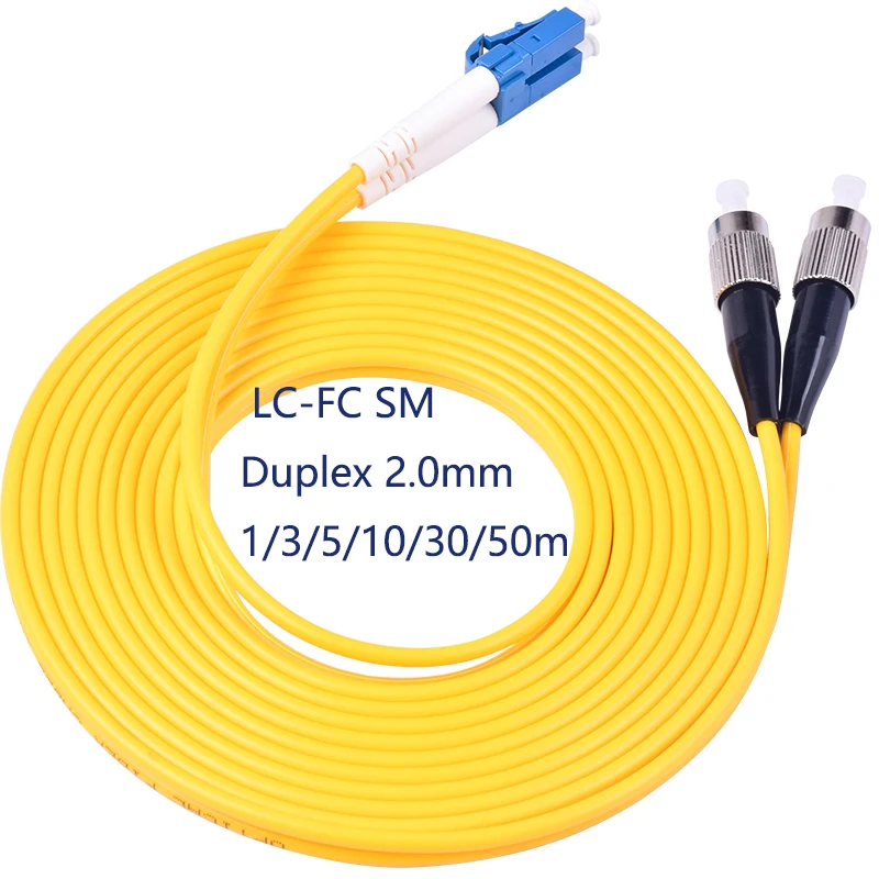 

20pcs LC to FC fiber patchcord Duplex Singlemode 2.0mm 9/125um cable 1 2 3 4 5 7 MTR optical fibre jumper