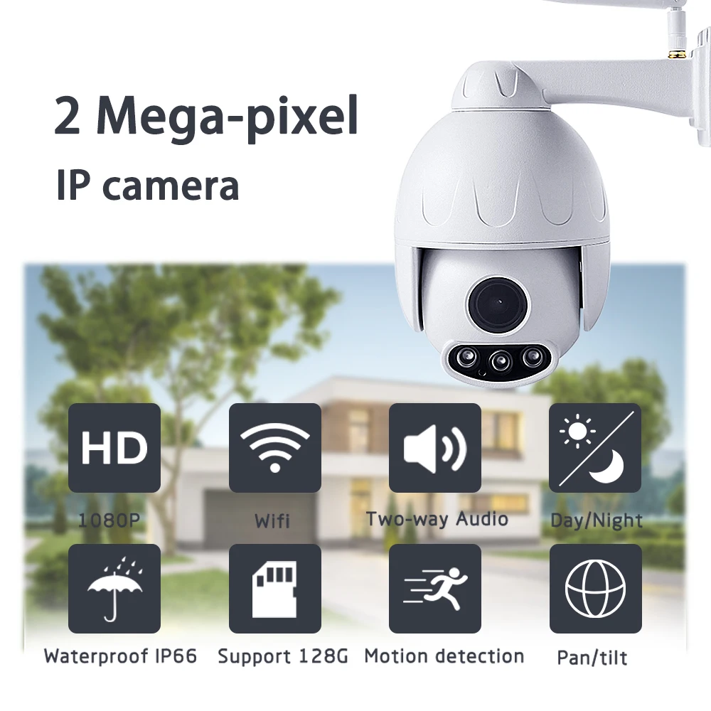 Graneywell Wifi Camera 1080P 2.0MP 5X Optical Zoom Wireless Security Camera Two-way Audio Smart P2P Waterproof Bullet IP Camera