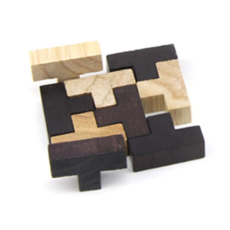 Wooden Intelligence Game 3D Wood Jigsaw  Puzzle Brain Teaser Magic Tetris Cube 54 PCS (3)