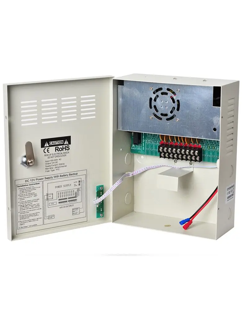 CCTV Camera Power Supply 12V 20A DC UPS Uninterruptable Power Box 9 Channels