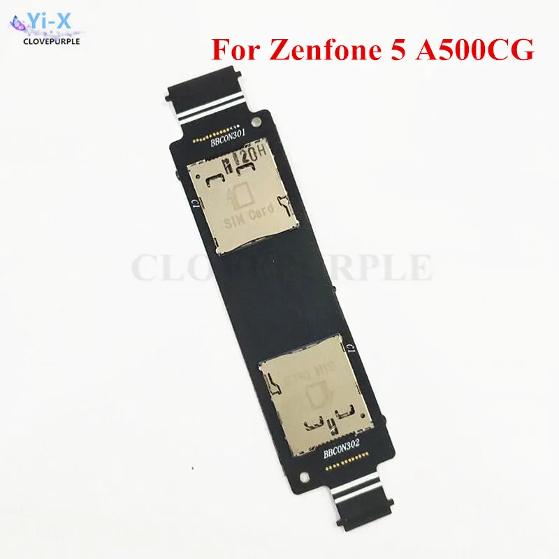 

10PCS/Lot New Dual SIM Card Connector Holder Flex Cable For Asus Zenfone 5 A500CG Replacement Parts