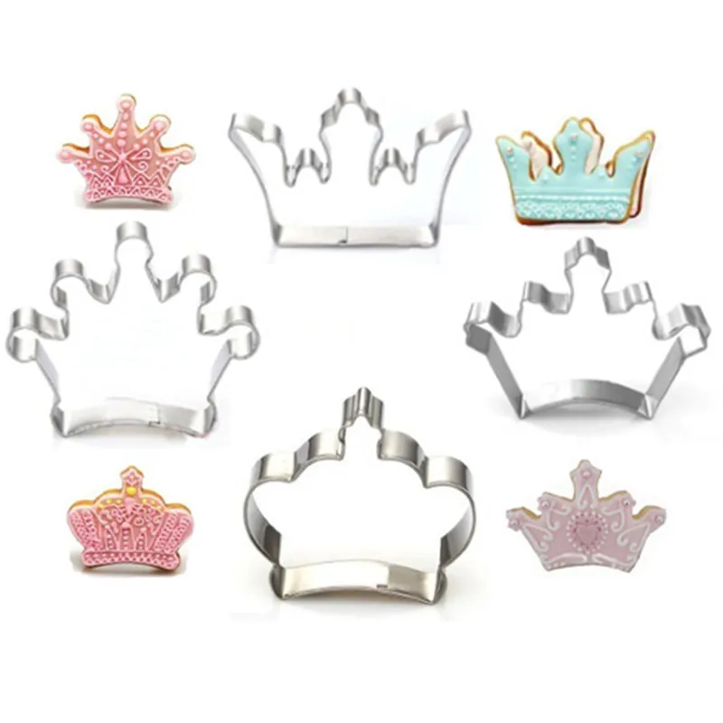 

1PC/Lot Crown Biscuit Cutter 8.2x 7cm Stainless Steel Flour Dough Fondant Mold Cutter DIY Household Cake Cupcake Decoration Tool