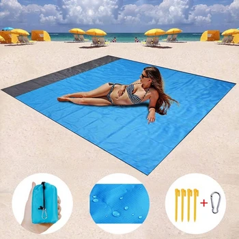 

Waterproof Pocket Beach Blanket Folding Camping Mat Portable Lightweight Mat Outdoor Picnic Mat Sand Beach Mat