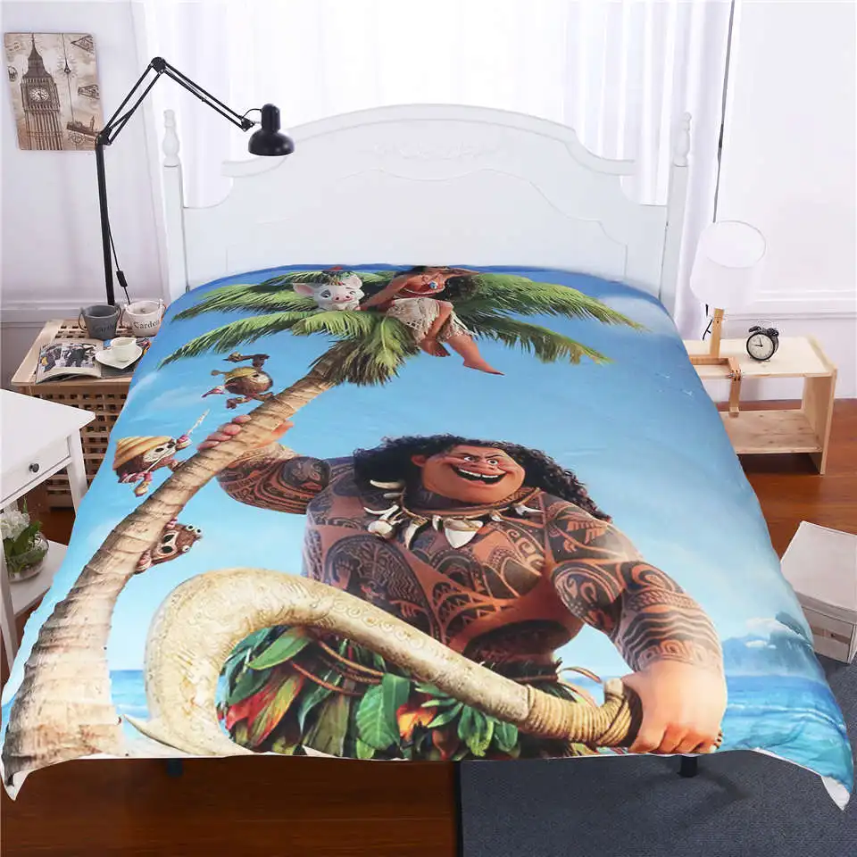 

Cartoon Moana Bedding Set Ocean 3D Prints Children Kids Baby Bedclothes Demigod Maui Printed Movie Themed Duvet Cover Multi Size