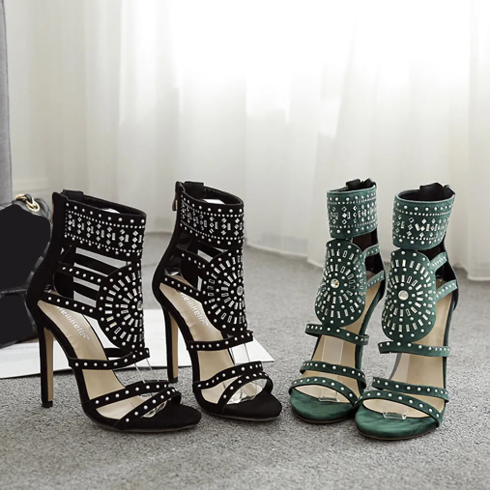 YOUYEDIAN; женская модная палка; сандалии с перфорацией; экзотические летние Роскошные модельные туфли на высоком каблуке; zapatos de tacon para mujer;# G30
