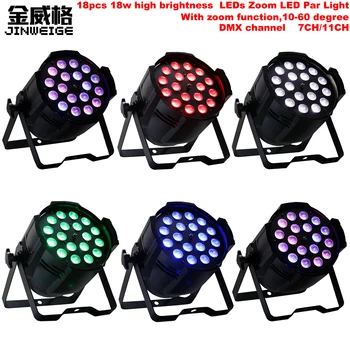 

Free Shipping 6pcs/Lot 18x18w 6in1 RGBWA UV Stage Led Par Zoom Function 10-60 Degree Indoor Par Can Zoom Led Par Light For Party