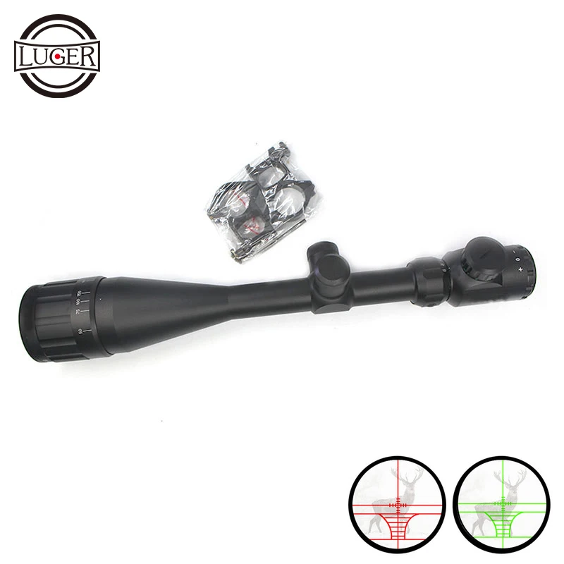 لوغر 6-24X50AOEG البصريات بندقية صيد نطاق الأحمر والأخضر مضيئة بندقية نطاقات مع 11 مللي متر/20 مللي متر السكك الحديدية جبل التكتيكية Riflescopes