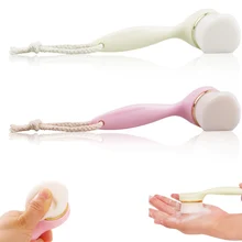 Длинная ручка ультра гибкий стерильный волокно Глубокая чистка мыть поры уход Очищающая щетка