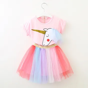 

Striking seven colors My cartoon pony Princess party dress Comfort Elegant Baby girls clothes Children's clothing set 2-6Y