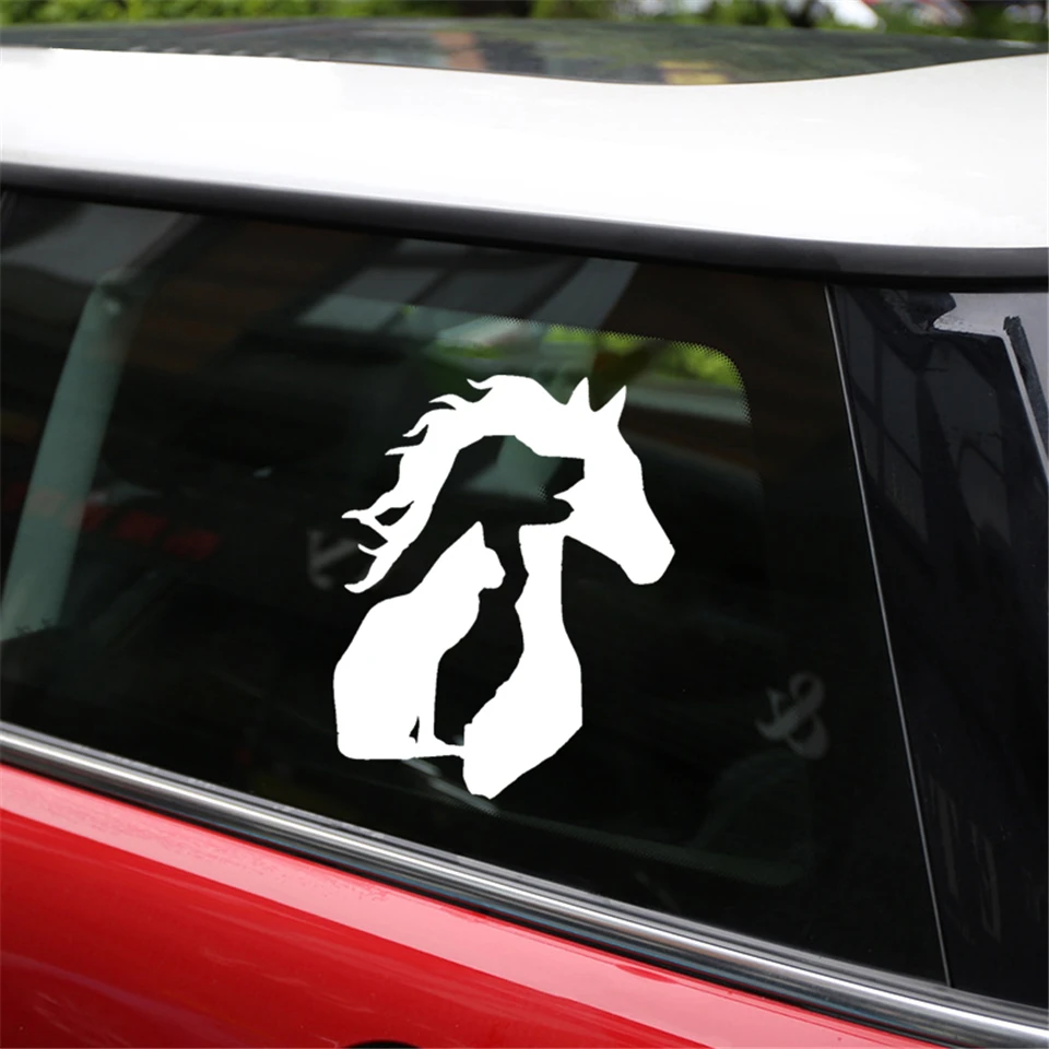 ANIMAL LOVER Horse Dog Cat Car Sticker Vinyl Decal Funny Cartoon Car Accessories 12.515 (1)