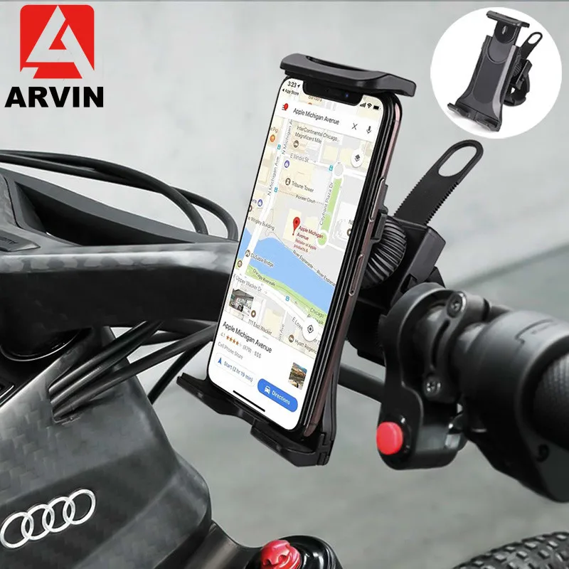 

ARVIN 360 Rotation Bicycle Motorcycle Mobile Phone Holder For 4-10.5 inch Tablet Phone Bike Handlebar Clip GPS Mount For iPhone