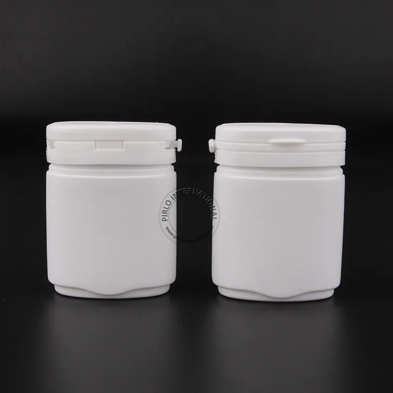 500pcs/Lot 80g White Plastic Chewing Gum Bubble Bottles With Tearing Cap 80ml Oval Shape PP Jar For Candy/Capsules/Pill | Красота и