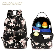 Colorland из искусственной кожи детские подгузники сумка рюкзак+ пеленальный коврик+ влажная сумка