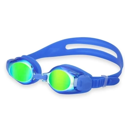 Профессиональные детские очки для плавания водонепроницаемые противотуманные очки для плавания для мальчиков и девочек для дайвинга - Цвет: Синий