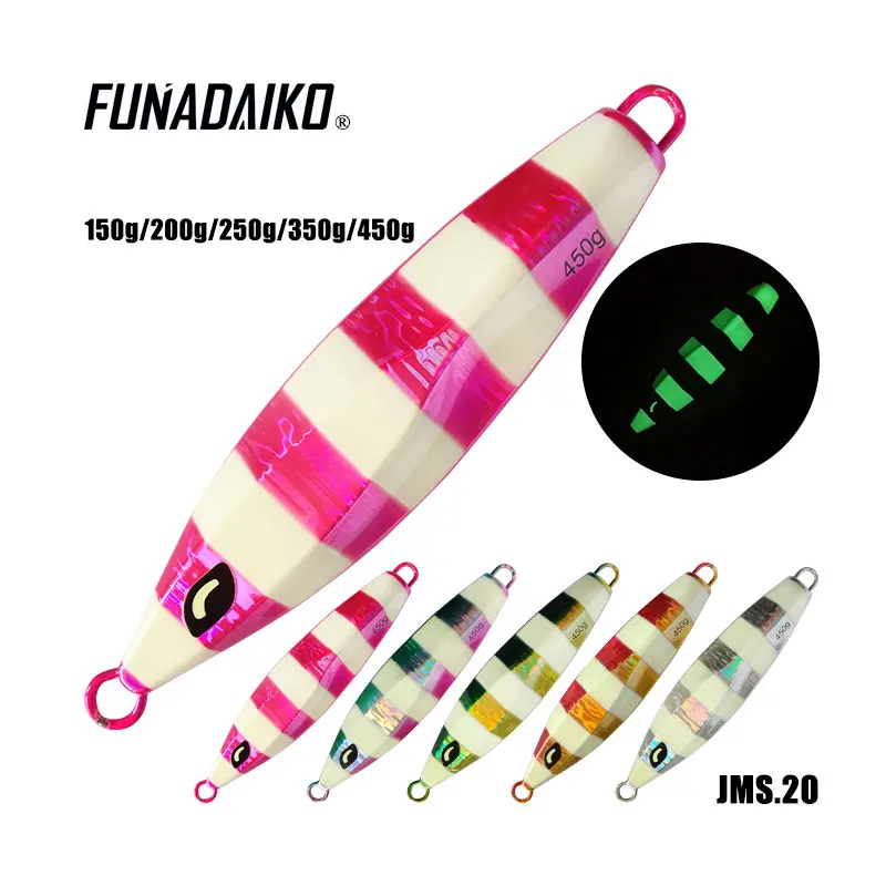 2 шт./лот джиг приманка FUNADAIKO металлический искусственная светящаяся в виде зебры