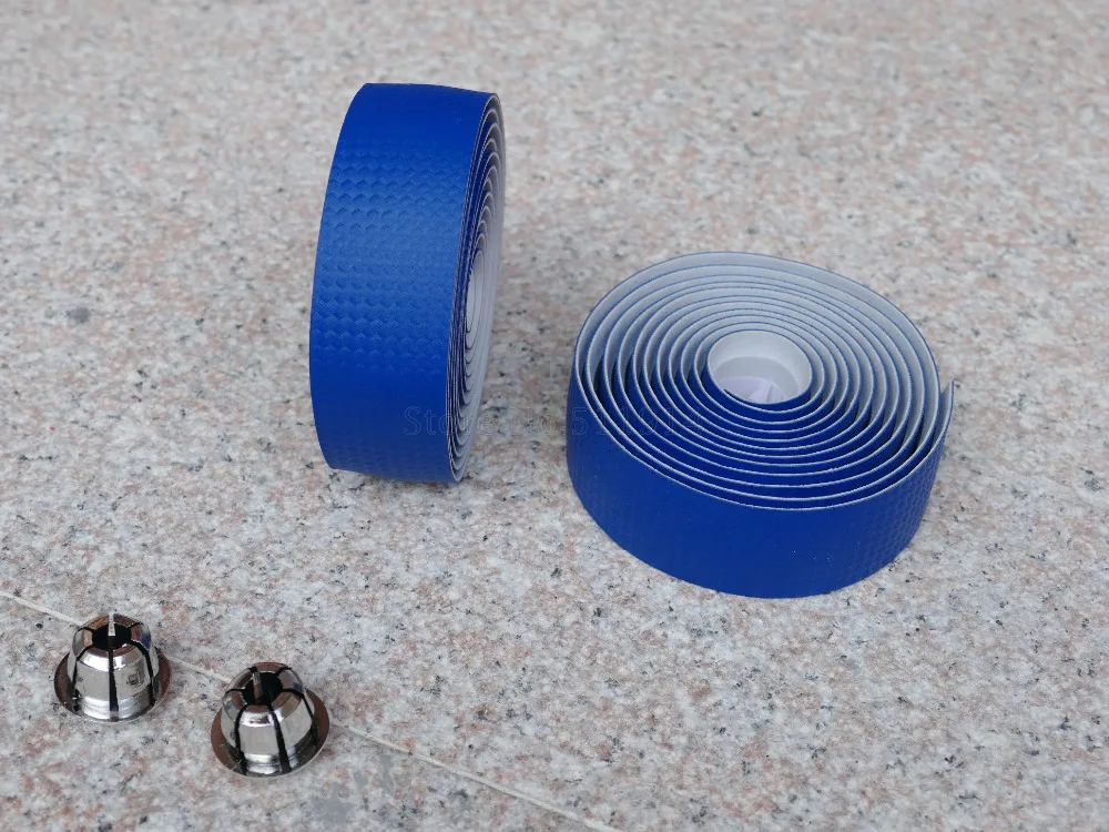 

Blue Color 3K Carbon Weave Cycling Road Bike Sports Bicycle Cork Handlebar Tape + 2 Bar Plug Carbon Fibre belt Fiber strap