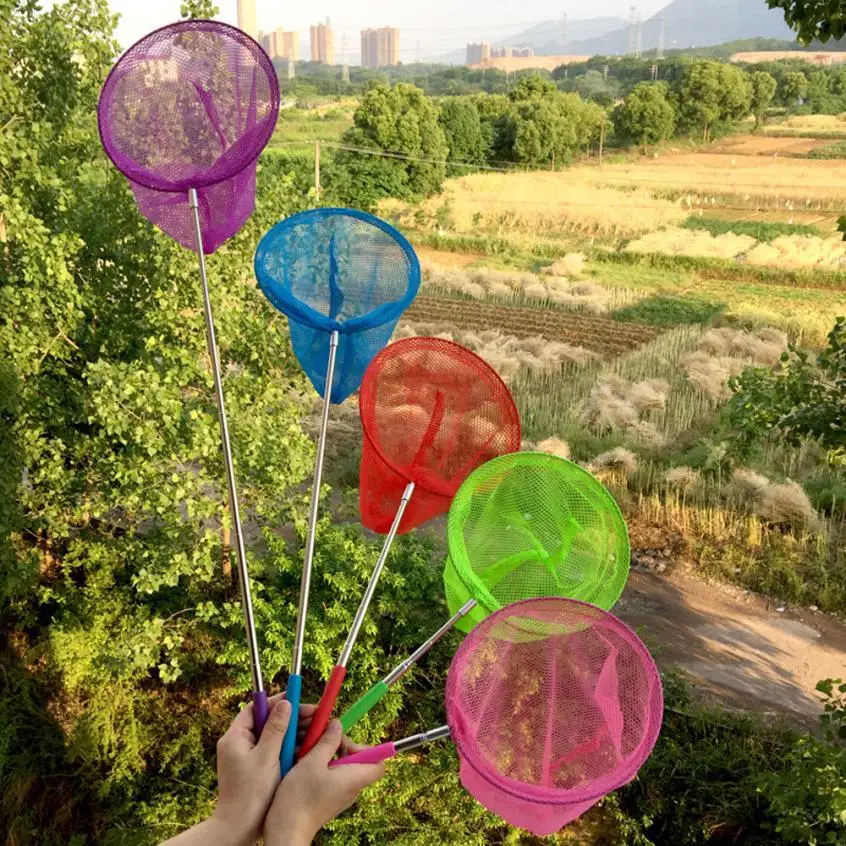 

Fishsunday Kids Butterfly Fishing Net Childrens Insect Catch Mesh Fish Extendable Sea Pole 0713