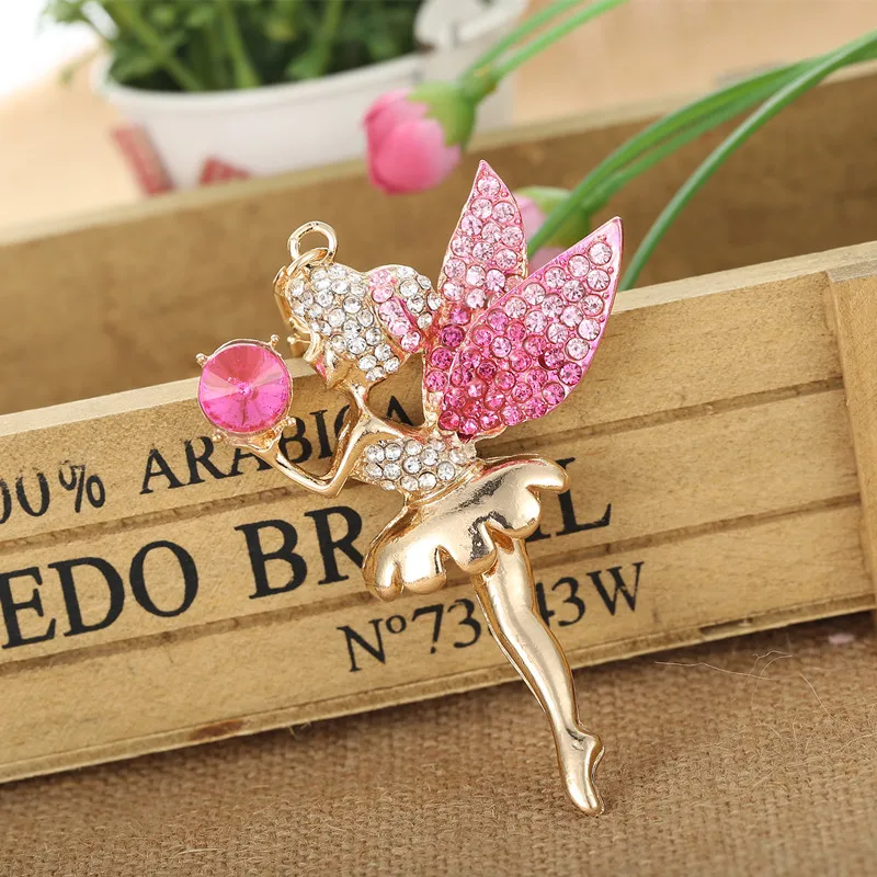 De hadas llavero Llave de cristal anillo de cadenas para regalo de Navidad de la joyería Llaveros colgante G42