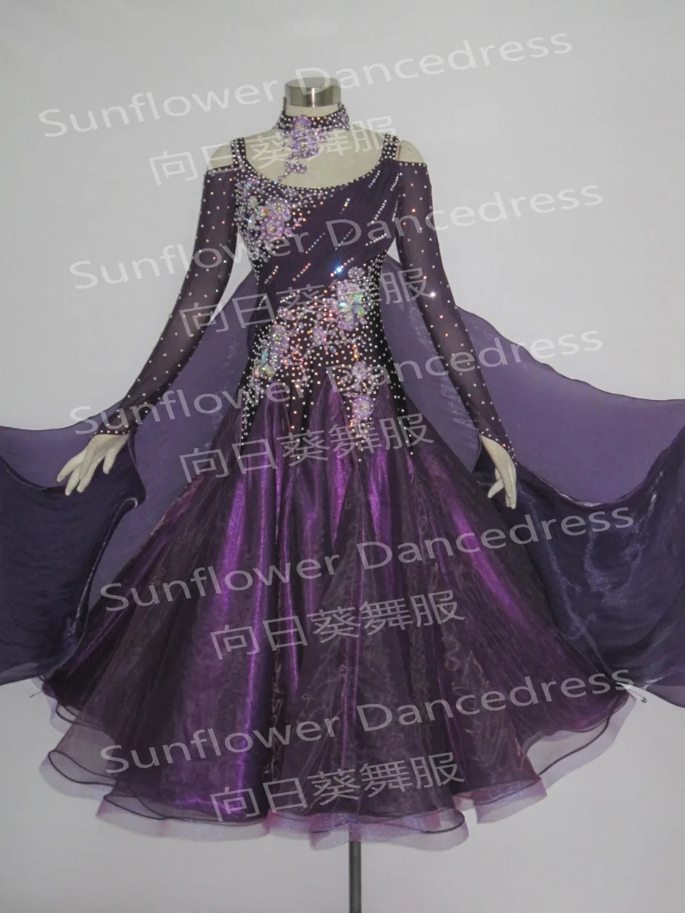 Ballroom Moderne Waltz Tango Dance Dress, internationale standaard ballroom dans jurk, ballroom dans rok, polyester Ballroom Moderne Waltz Tango Dance Dress, internationale standaard ballroom dans jurk, ballroom dans rok, polyester