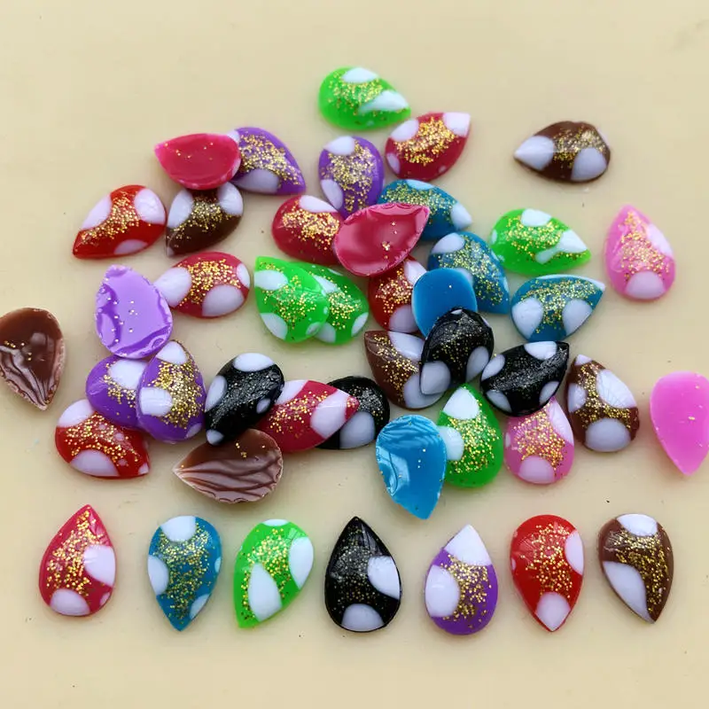 

DIY Teardrop Shape Non Sew On Rhinestones Flatback Resin Crystals Stones Drop 8 Colors Mixed Color DIY handmade 100pcs 8*12mm
