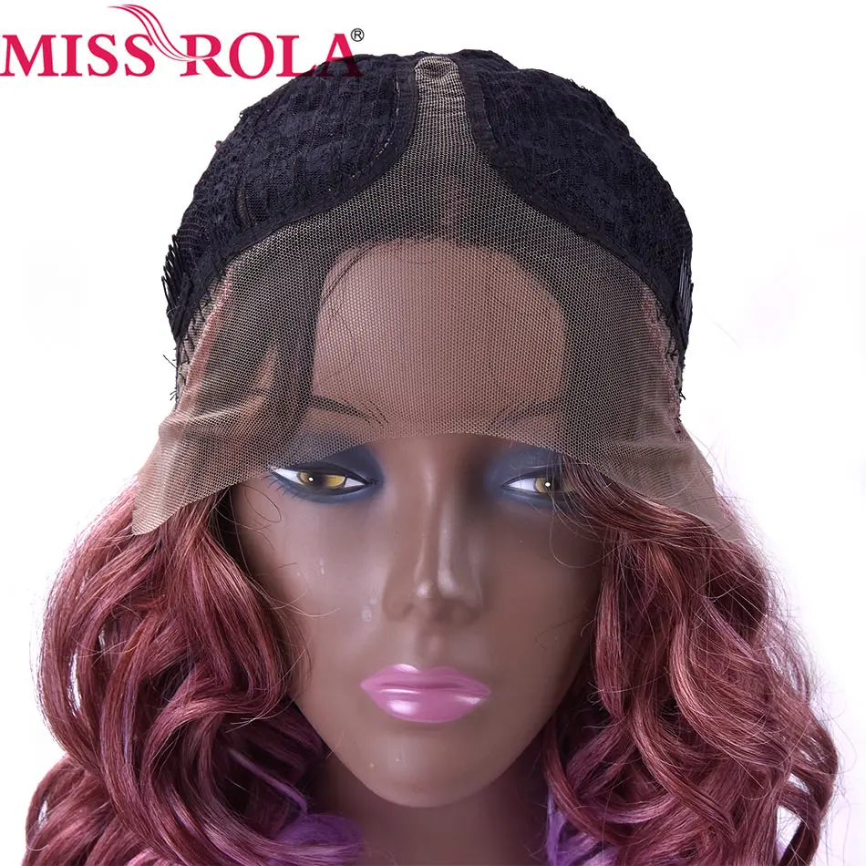 Мисс Рола синтетические кружева спереди парик 22 дюймов Длинные свободные волны ломбер парик полный я часть парики для черные женские косплей Фиолетовый