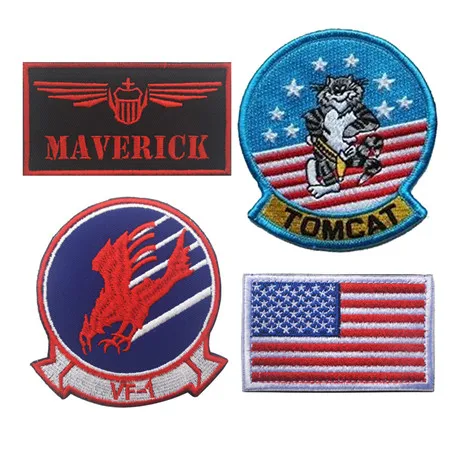 Топ пистолет MAVERICK Питт Митчелл нашивки Гусь Ник Брэдшоу TOMCAT США ВМС полета патч Набор для куртки - Цвет: as picture8