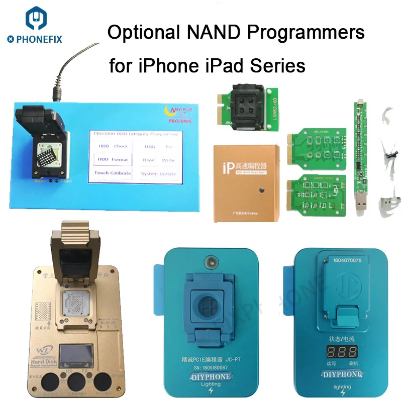 

PHONEFIX Naviplus Pro3000S JC Pro1000S Phone NAND Programmer HDD Read Write Tool For iPhone X 8 8Plus 7 7P 6 6S 5 All iPad