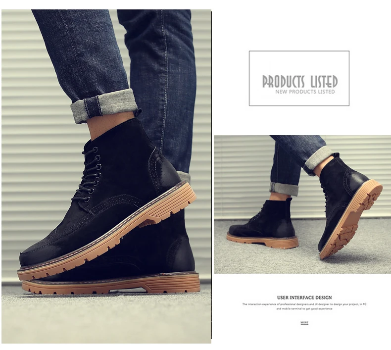 Winter Shoes Mens Desert Boots' Work&Safety Winter Casual Snow Boots Men Round Toe Ankle Winter Boots Men Black Military Boot Tactical (13)