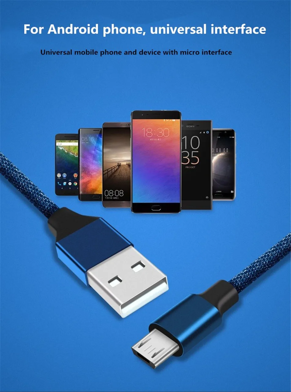 NOHON 5V2.2A Micro USB Cable For Samsung Galaxy S7 S6 For Xiaomi Redmi 4X 4A Mobile Phone Cables Micro USB Data Sync Charge 1M (6)