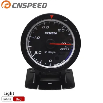 

CNSPEED 60MM Car 12V Oil pressure Gauge 0-10 BAR Oil Press Meter With Sensor Red & White Light YC101351
