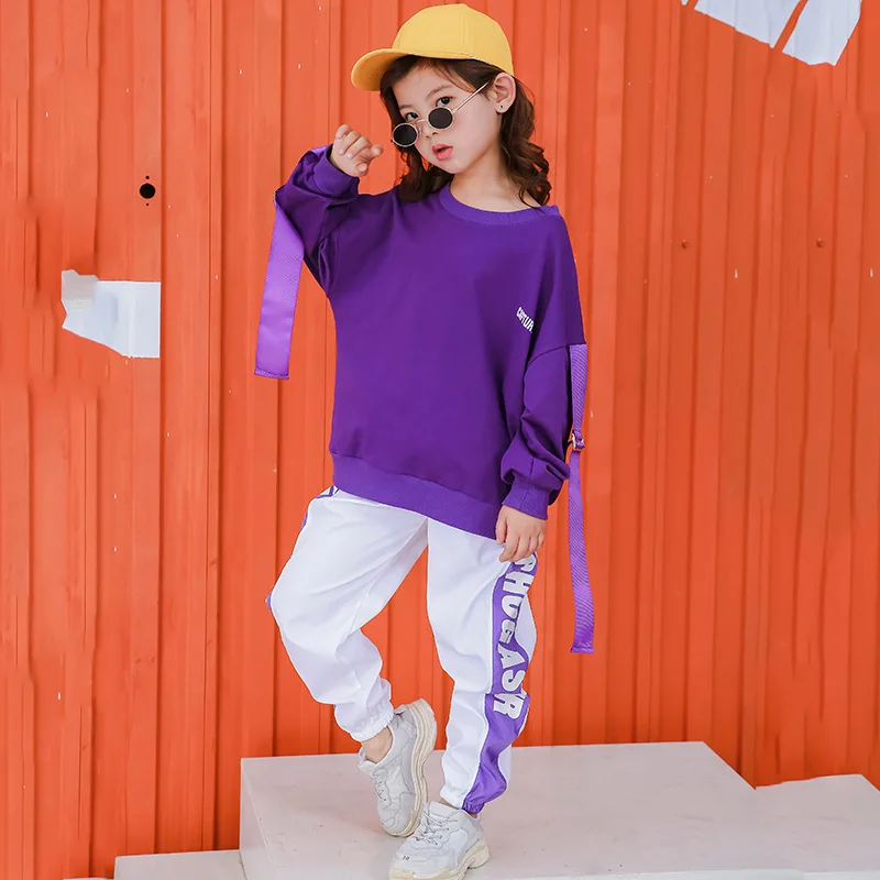 Kids Hip Hop Clothing Casual Tops Shirt Sweatshirt Dancing Jogger Pants for Girls Boys Jazz Dance Costume Ballroom Dance Clothes