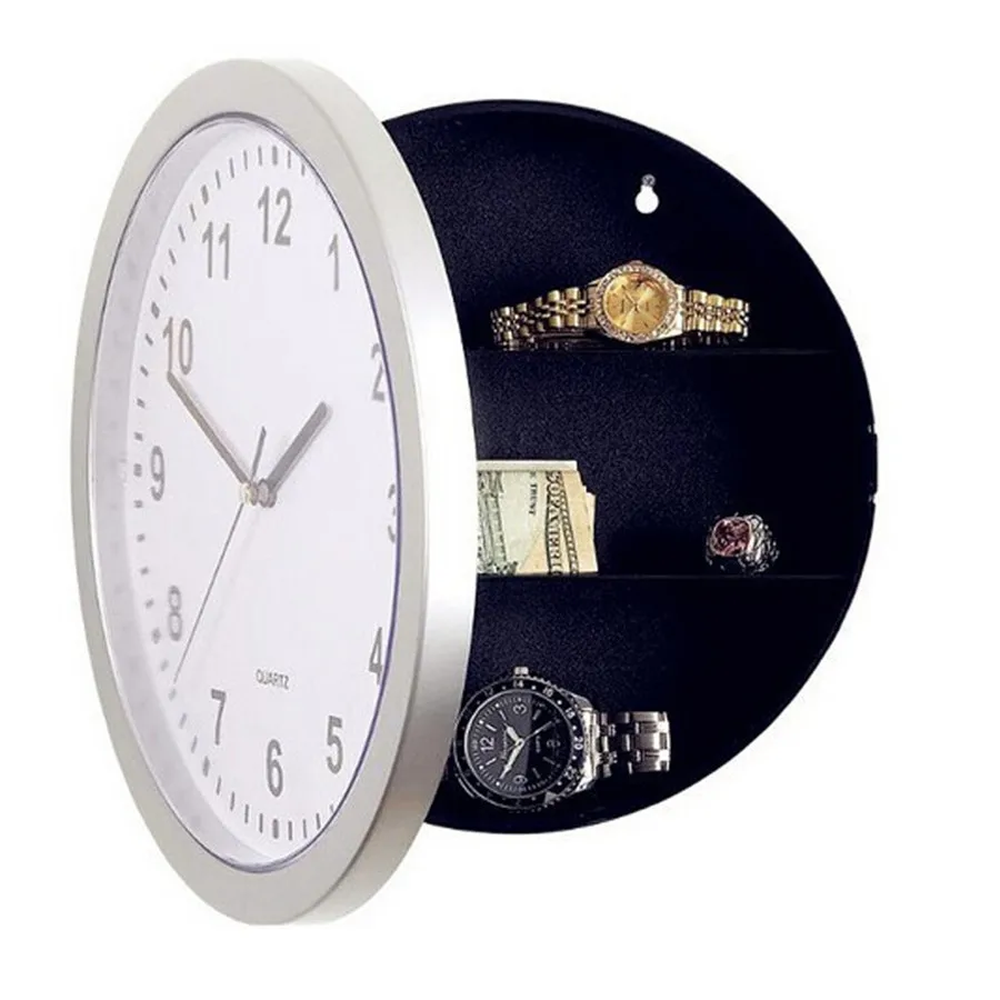 

Hidden Secret Wall Clock Safe Money Stash Jewellery Stuff Storage Container Box Creative Storage Clock Birthday Gift