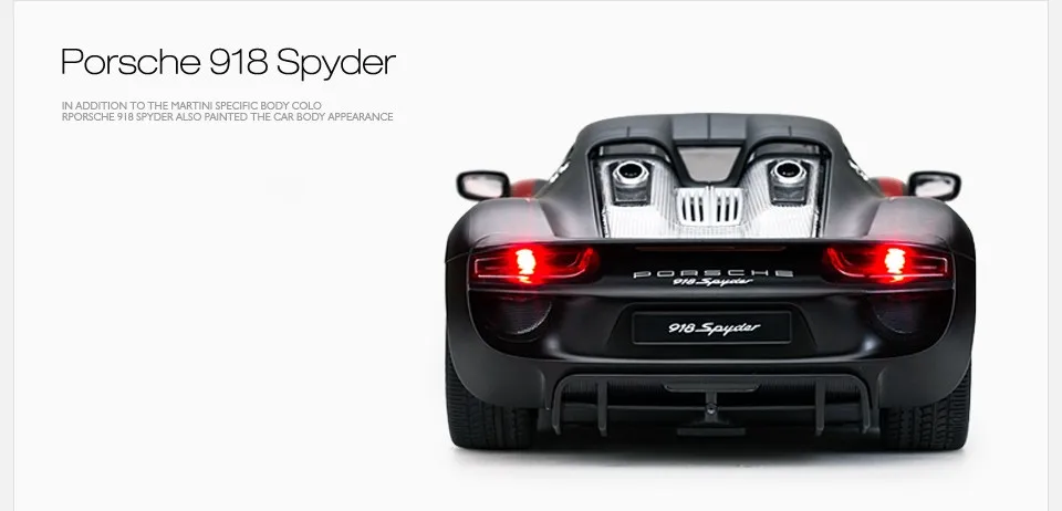 Rastar 1:14 PORSCHE 918 Spyder производительность Новое поступление USB заряжаемый пульт дистанционного управления на большом расстоянии управление Электрический Радиоуправляемый автомобиль, игрушки 70770