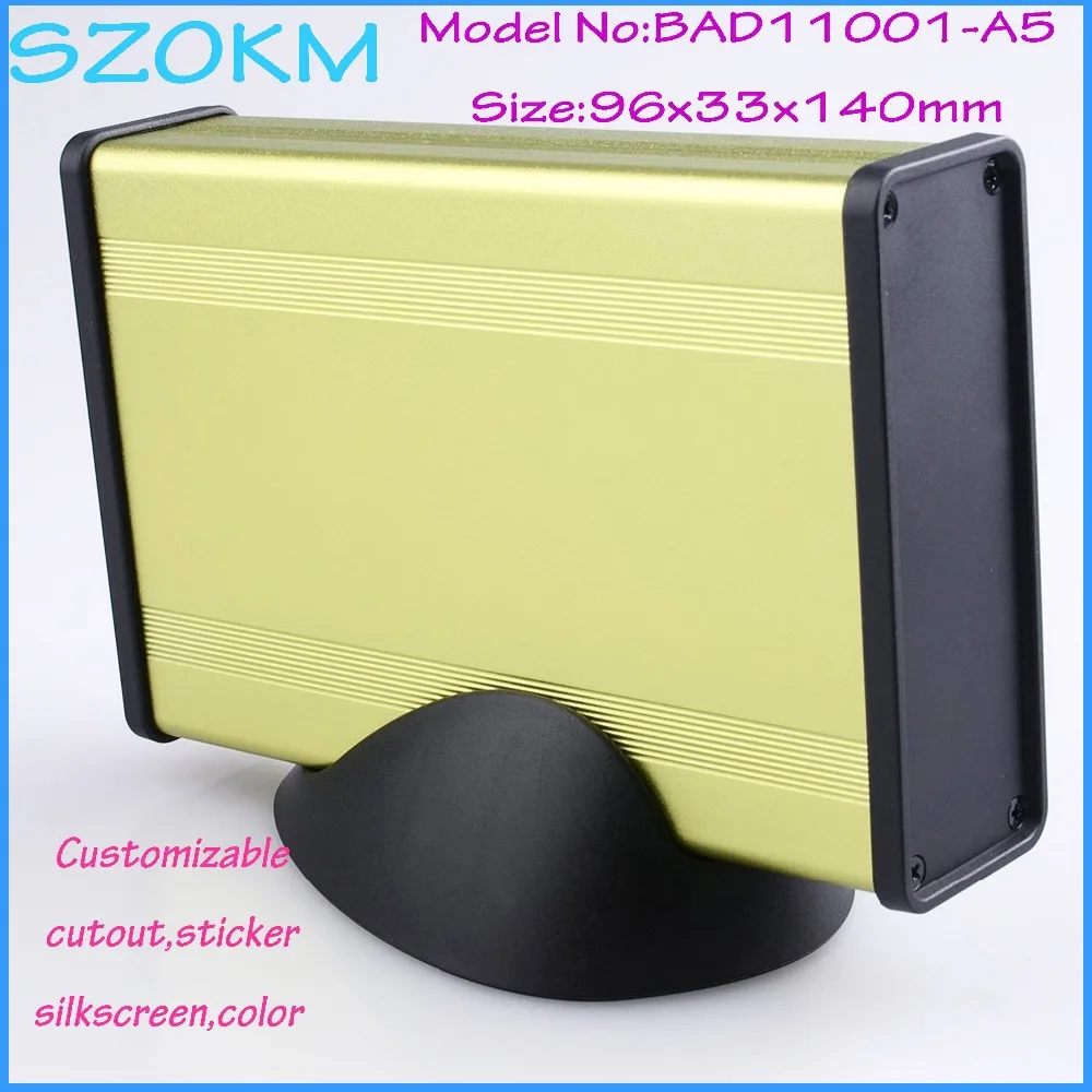 Yellow color powder coating metal  96*33*140 mm laser housing aluminium box for electronic project