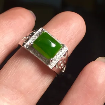 

KJJEAXCMY fine jewelry Pure silver inlaid with natural jasper ring jewelry.hj