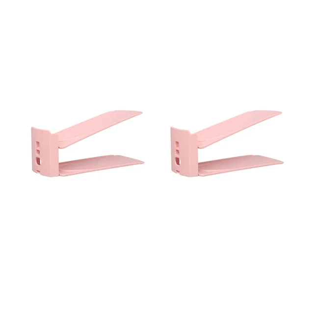 2pcs Pink 8/6/4/2 шт. прочный пластиковый органайзер обуви отдельно стоящий двойной-обувь с широкой колодкой стеллаж для хранения Современная двойная Уборка хранения стойка для обуви - Цвет: 2pcs Pink