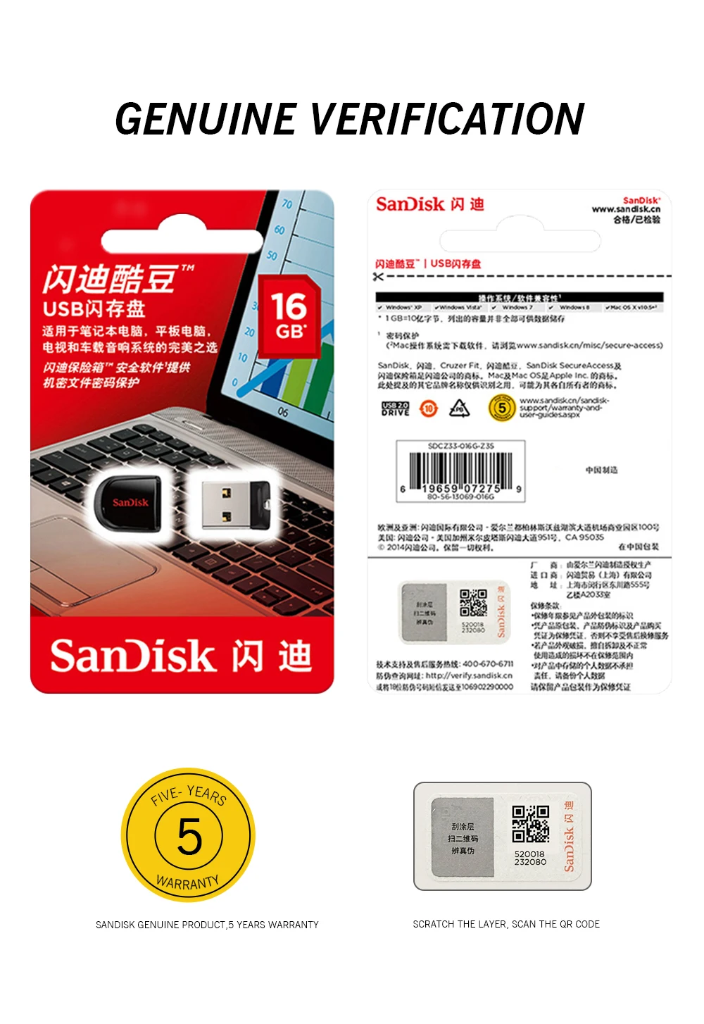 SanDisk CZ33 USB флеш-накопитель мини-накопитель память USB память 8 ГБ 16 ГБ 32 ГБ 64 ГБ USB 2,0 Флешка флеш-накопитель