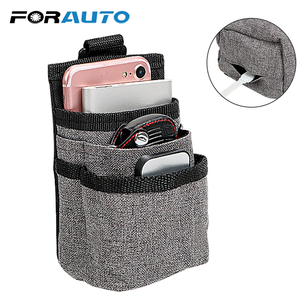

FORAUTO Car Organizer Bag Storage Phone Pocket Oxford Hanging Holder Outlet Air Vent Stowing Tidying Interior Accessories