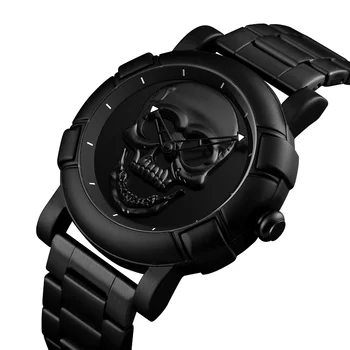 

Men's Watches brand luxury Waterproof Analog Military create skull Stainless Steel Clock Male Quartz Wristwatch Relojes SKMEI