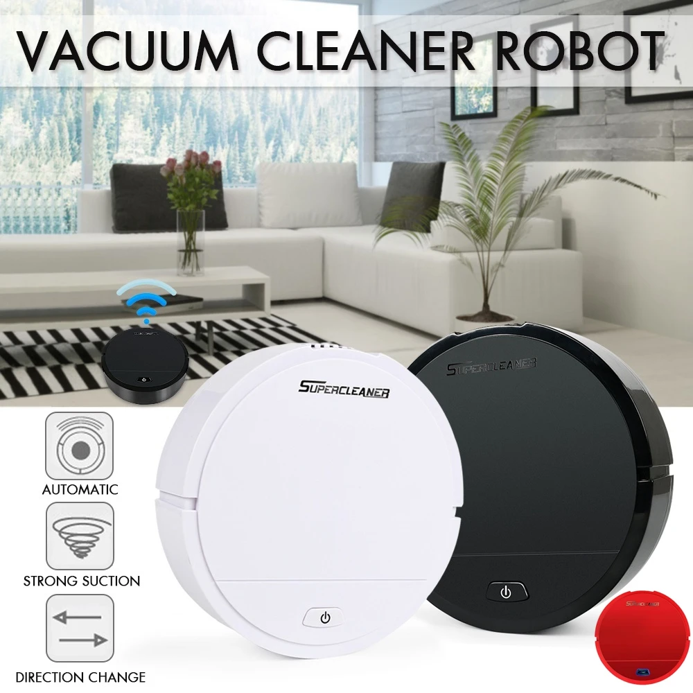 

Smart Robot Vacuum Cleaner 1200Pa High Suction Sweeping Floor Dust Dry Collector Rechargeable Automatic Robot Home Supplies