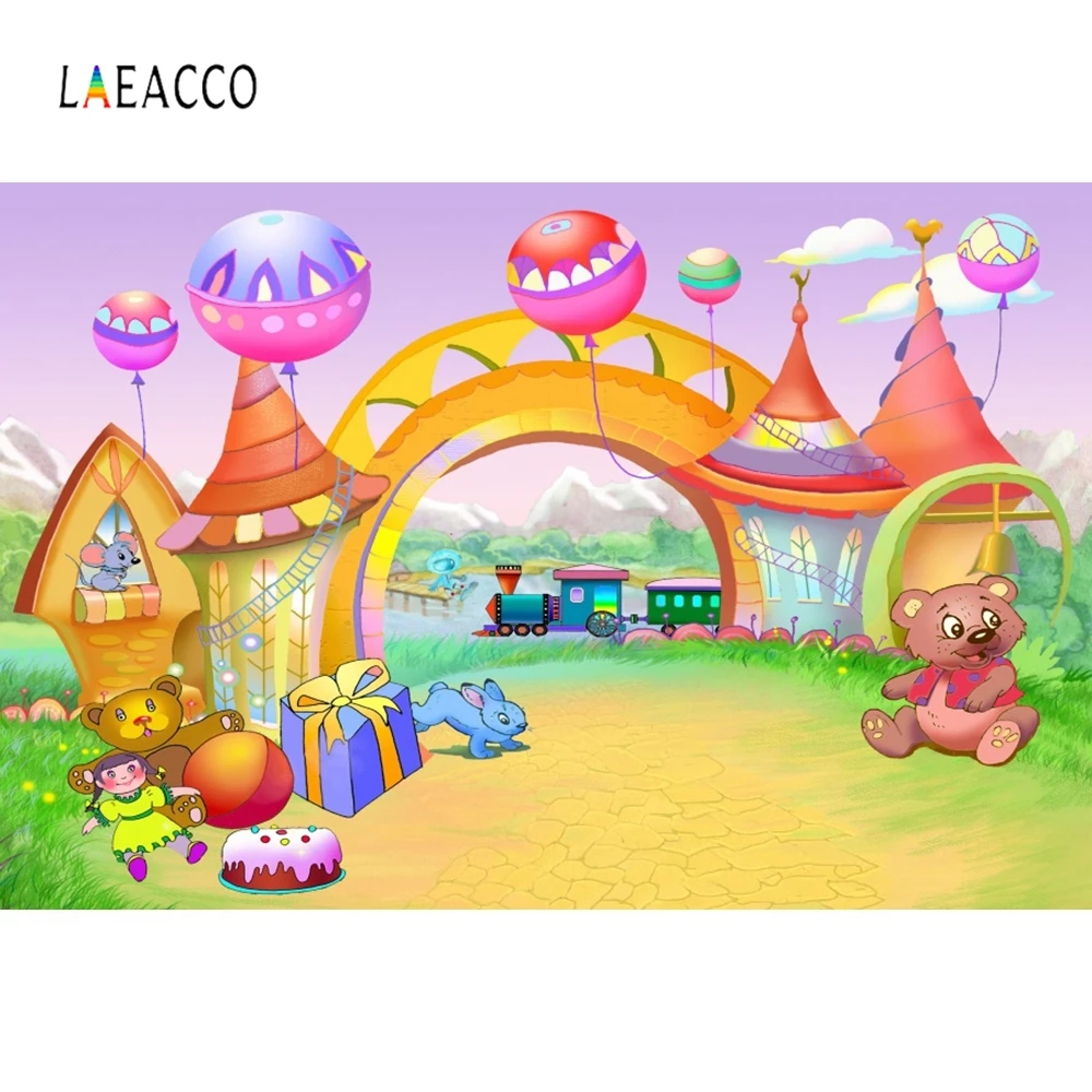 Фотофон Laeacco Cake Ice Cream Gifts Sweet Clouds Candyland индивидуальные фоны для фотостудии|Фон