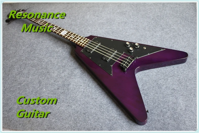 Cheap Wholesale & Retail 4 Strings Flying V Electric Bass Guitar Custom Available