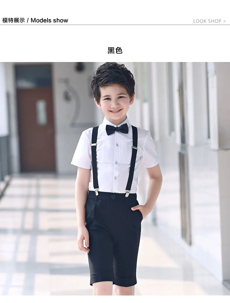 Boys Short Pants Formal Knee Length Trousers Kids Performances Suit Pant Pantalon Garcon Enfant Student  Full Pantaloni Ragazzo  (11)