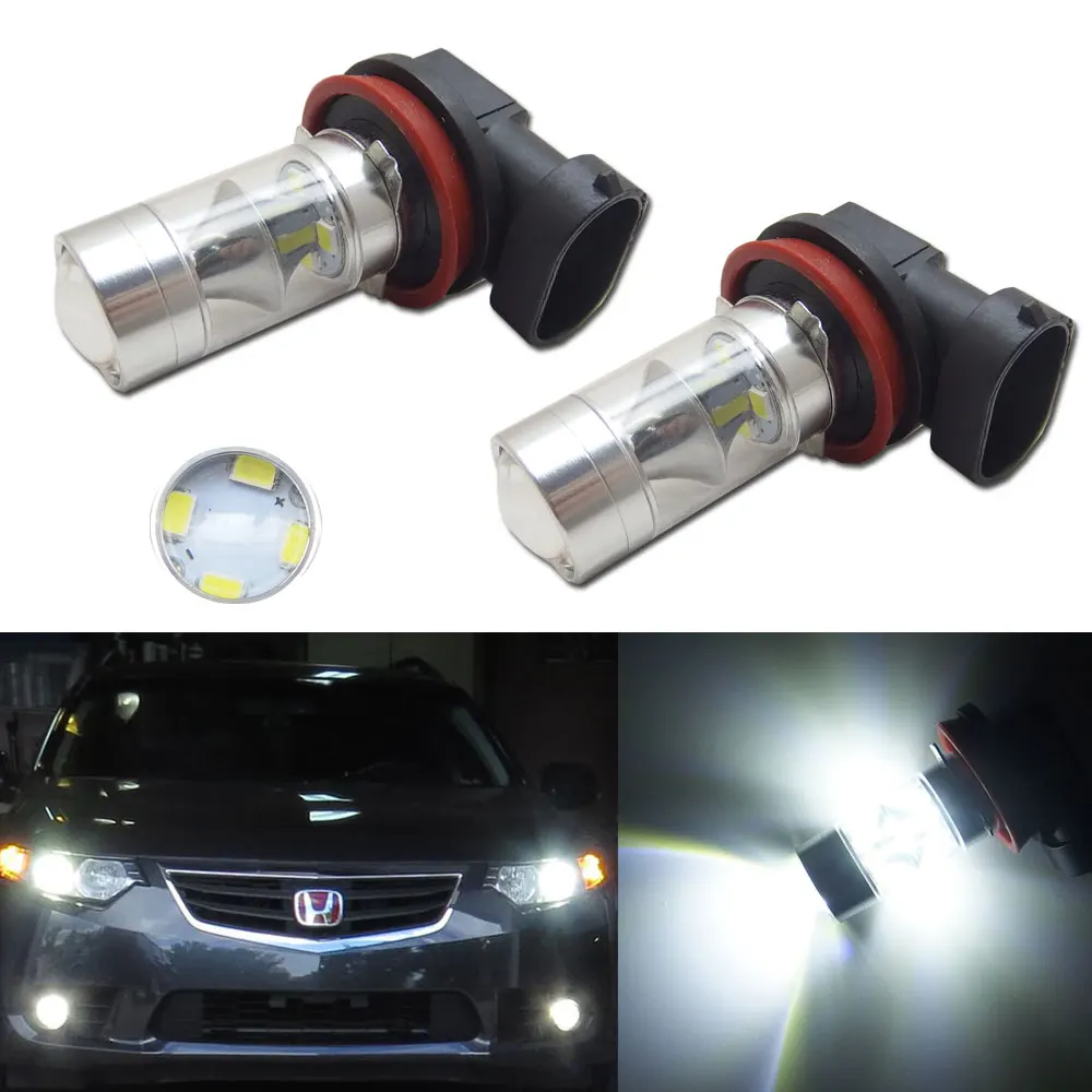 2x Высокая мощность H8 H11 9005 9006 HB3 HB4 H16 12 3030 SMD авто отражатель светодиодные