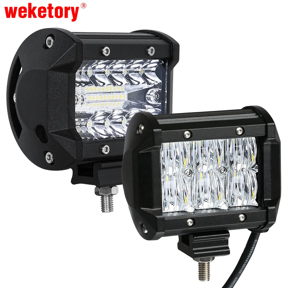 

weketory 4 inch LED Bar LED Work Bar Light for Tractor Boat OffRoad 4WD 4x4 Truck SUV ATV Driving 12V LED Light Bar
