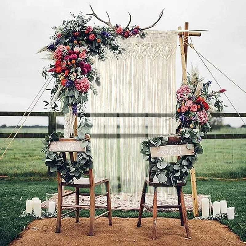 

New Large Tapestry Bohemian Style Handmade Cotton Woven Curtain Living Room Best Selling Wedding Decoration