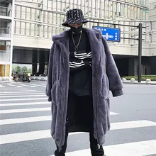 Новые меховые пальто зимние с капюшоном из искусственного меха мужские теплые на молнии Роскошные верхняя одежда мужские кожаные куртки